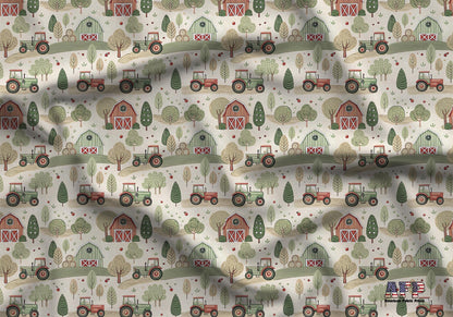 Tractors on the Field Fabric - Shop now at American Fabric Prints