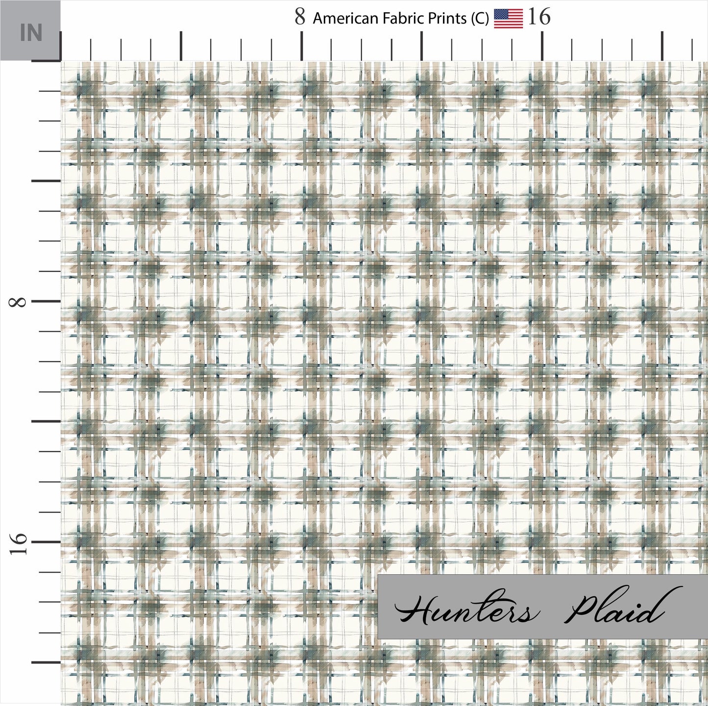 Hunters Plaid on cotton fabric. Shop now at American Fabric Prints.