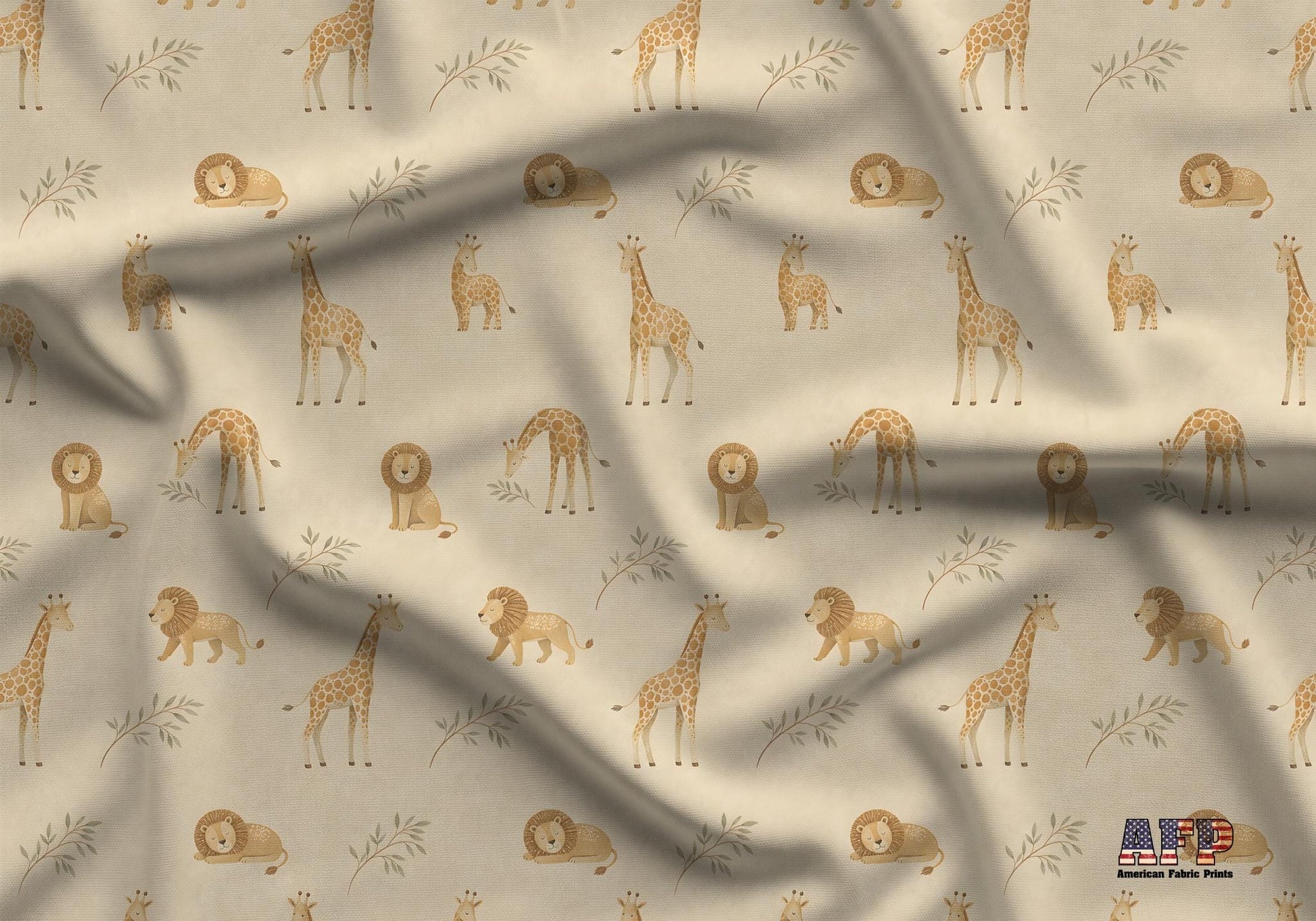 Safari Animals Nursery Fabric - Shop now at American Fabric Prints