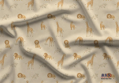 Safari Animals Nursery Fabric - Shop now at American Fabric Prints