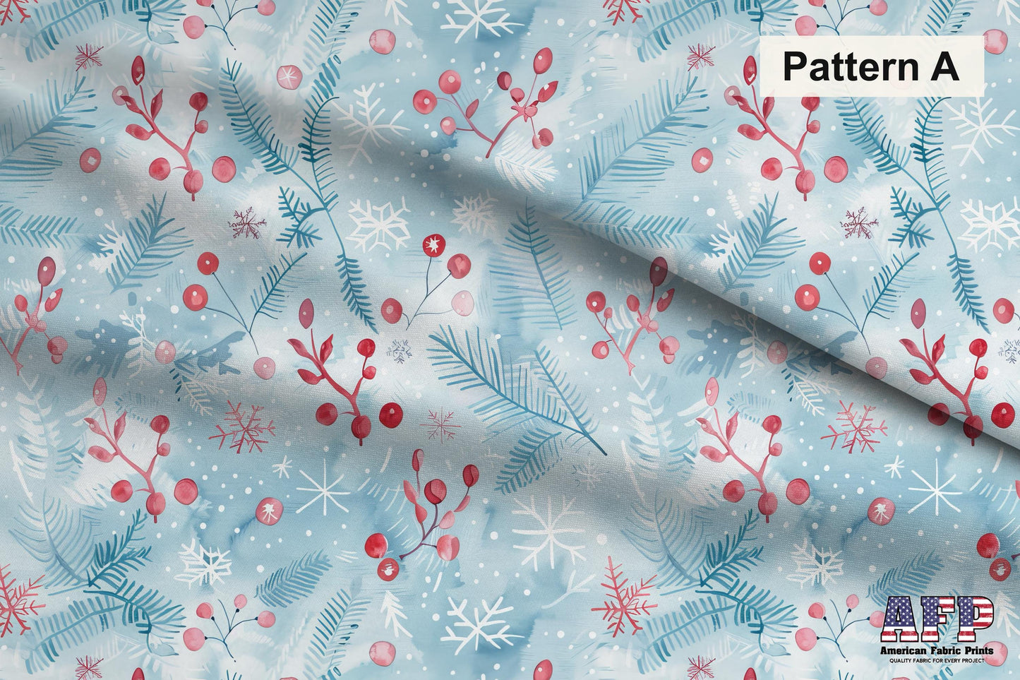 Watercolor Christmas Fabric Bundle Set - Shop now at American Fabric Prints