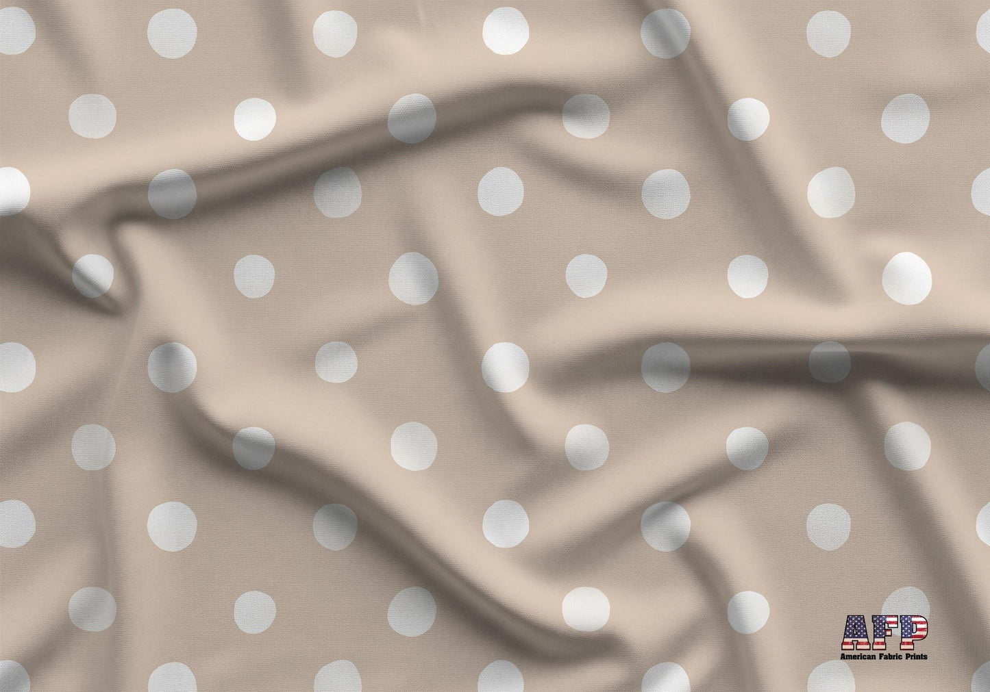 Beige Polka Dot Fabric - Shop now at American Fabric Prints