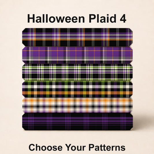 Halloween Plaid 4 Fabric Collection. Choose Your Patterns for your Spooky Plaid creation. Shop now at American Fabric Prints.