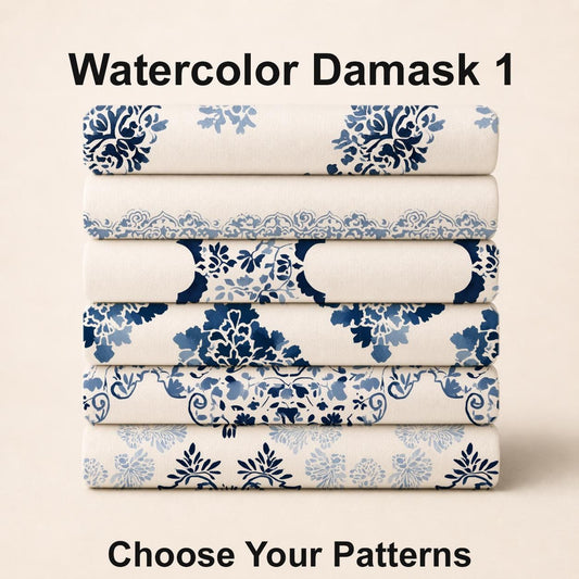 Watercolor Damask 1 Fabric Bundle Set - Shop now at American Fabric Prints