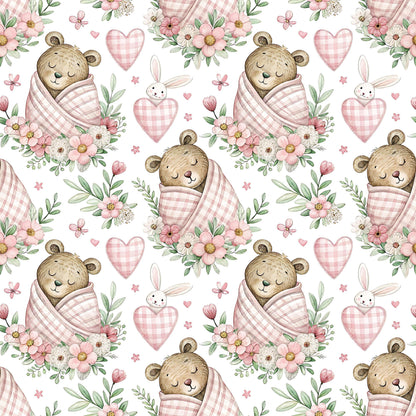 Cuddled Bear Fabric - Shop now at American Fabric Prints