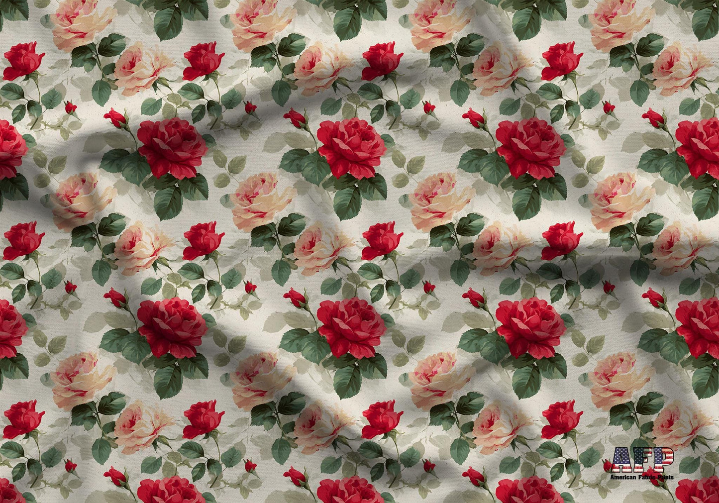 Red Floral Fabric - Shop now at American Fabric Prints