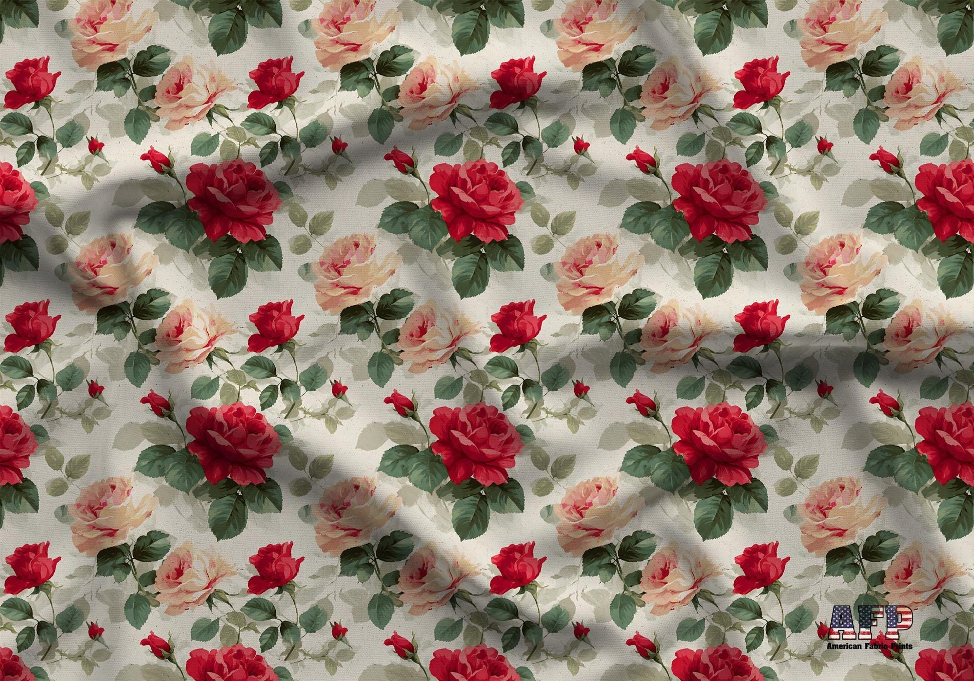 Red Floral Fabric - Shop now at American Fabric Prints