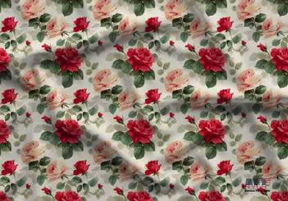 Red Floral Fabric - Shop now at American Fabric Prints