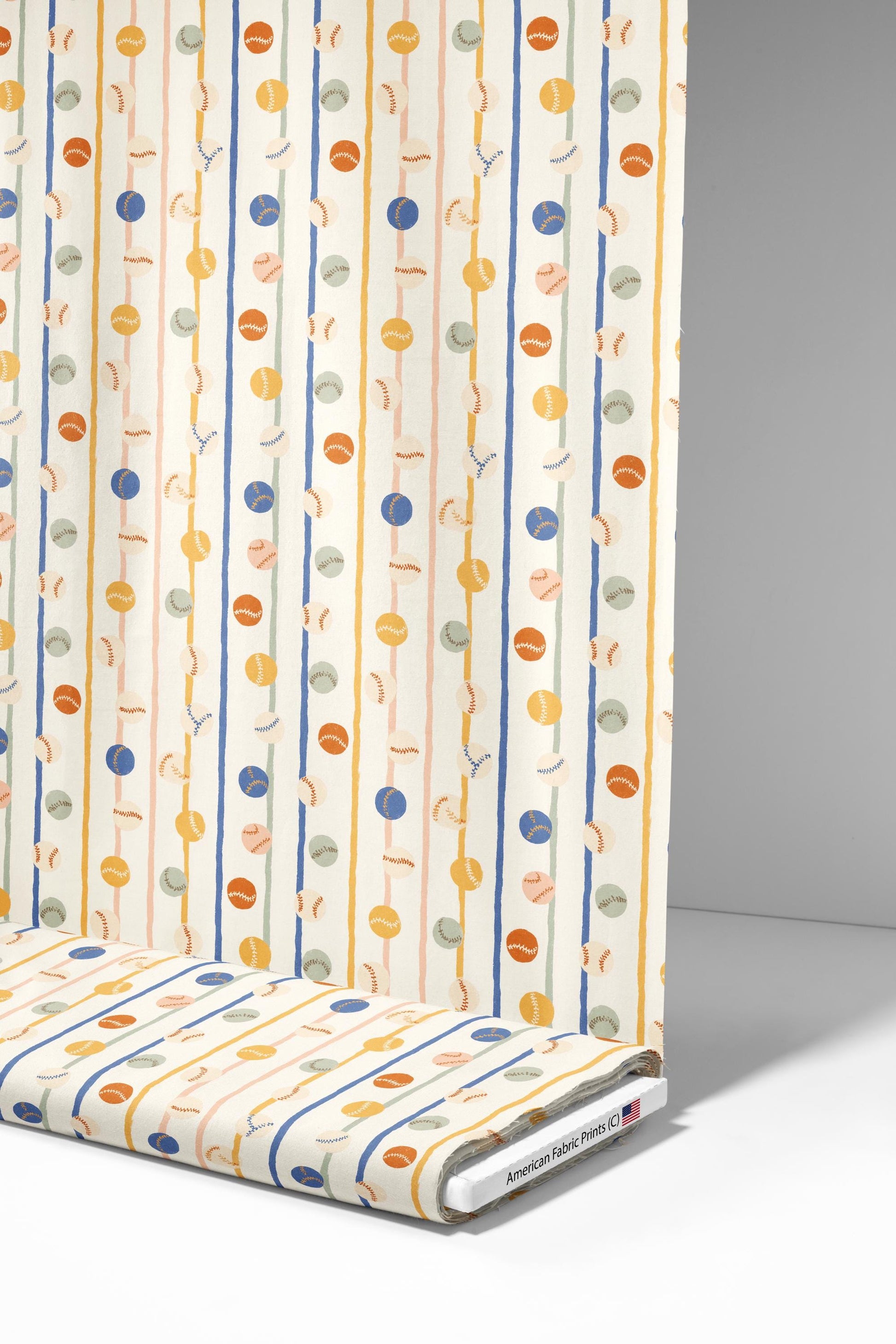 Playful Baseball Fabric - Shop now at American Fabric Prints