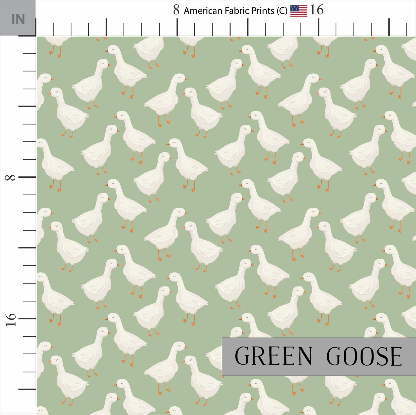 Goose Cotton Quilt Fabric | Yellow Floral | Green Background | Made in the USA | American Fabric Prints