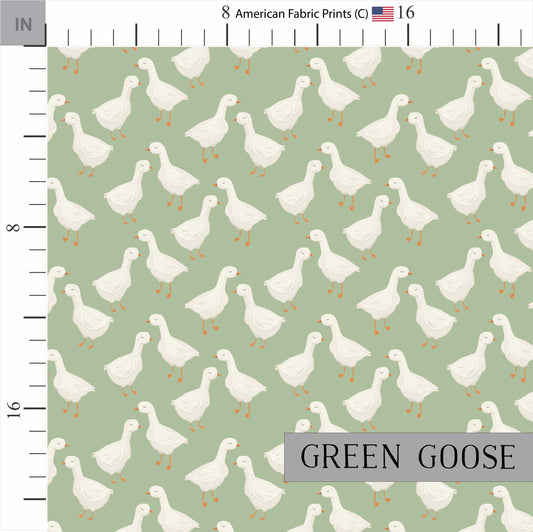 Goose Cotton Quilt Fabric | Yellow Floral | Green Background | Made in the USA | American Fabric Prints