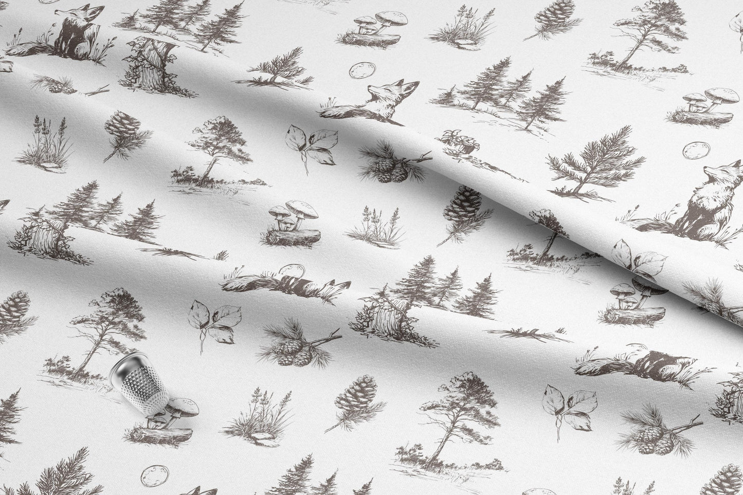Fox Toile Cotton Fabric. Made in the USA by American Fabric Prints.