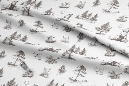 Fox Toile Cotton Fabric. Made in the USA by American Fabric Prints.