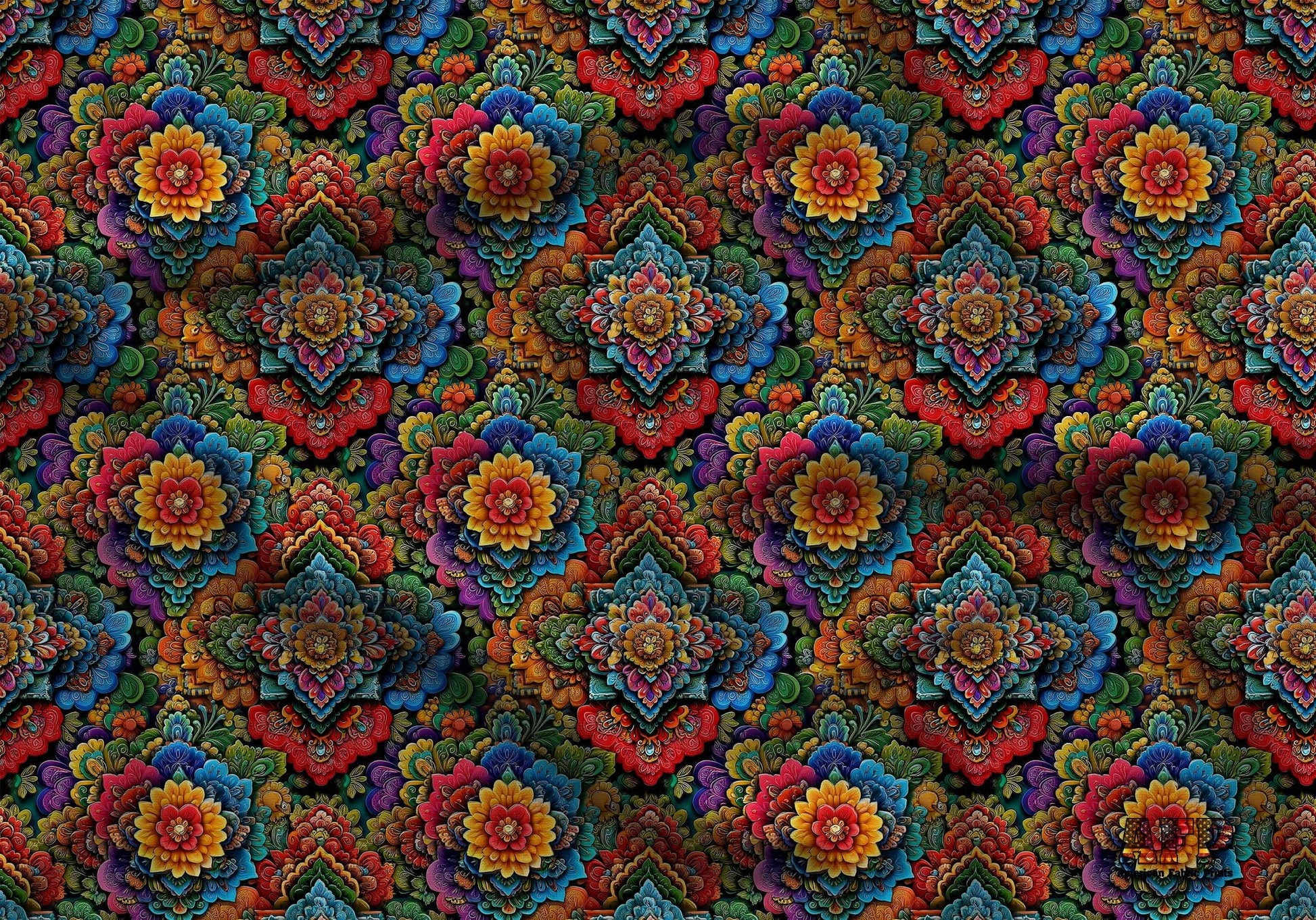 Mexican Fiesta Floral 2 Fabric - Shop now at American Fabric Prints
