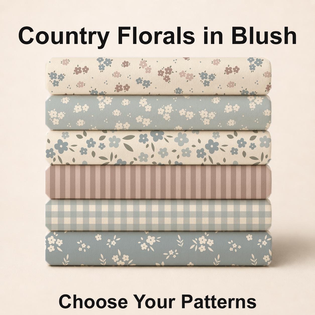 Country Florals in Blush Fabric Bundle Set - Shop now at American Fabric Prints