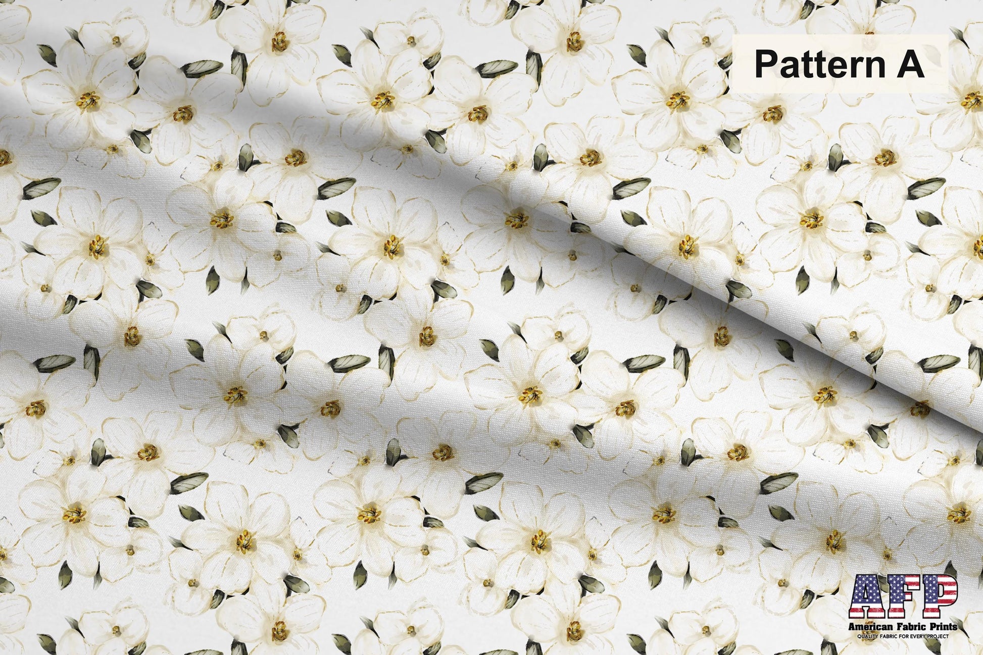 White Floral 1 Fabric Bundle Set - Shop now at American Fabric Prints