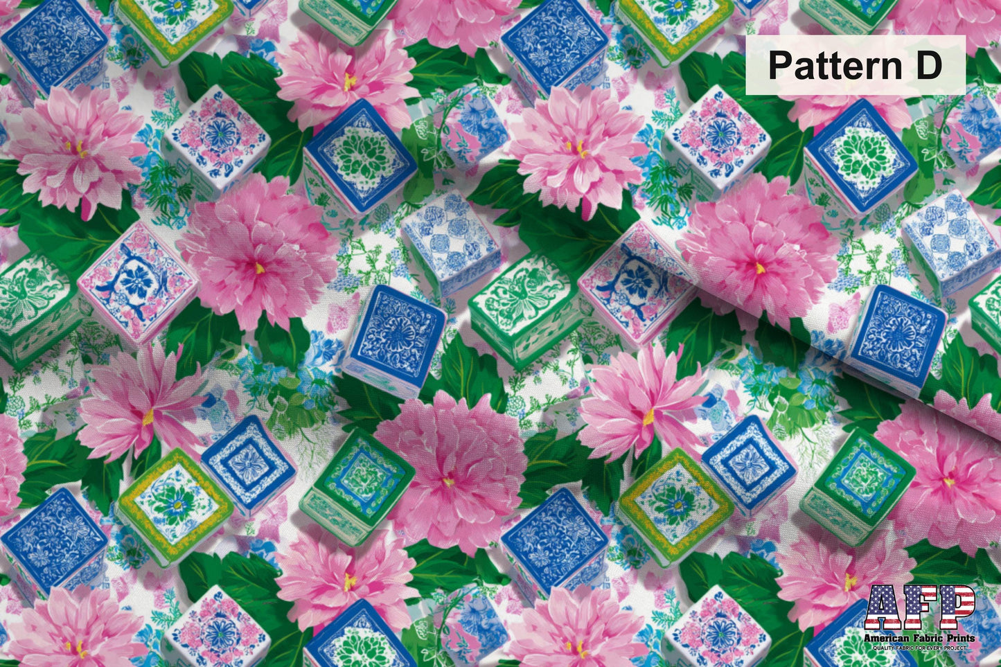Pink Chinoiserie Mahjong 2 Fabric Bundle Set - Shop now at American Fabric Prints