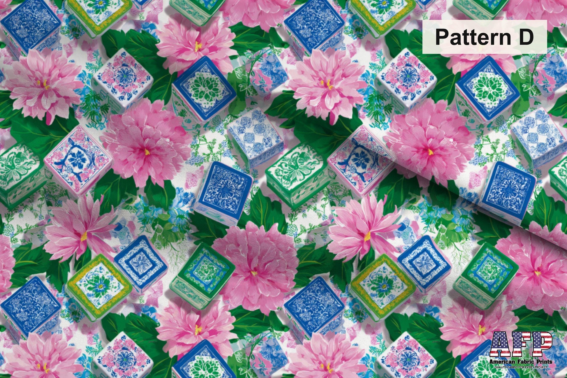 Pink Chinoiserie Mahjong 2 Fabric Bundle Set - Shop now at American Fabric Prints
