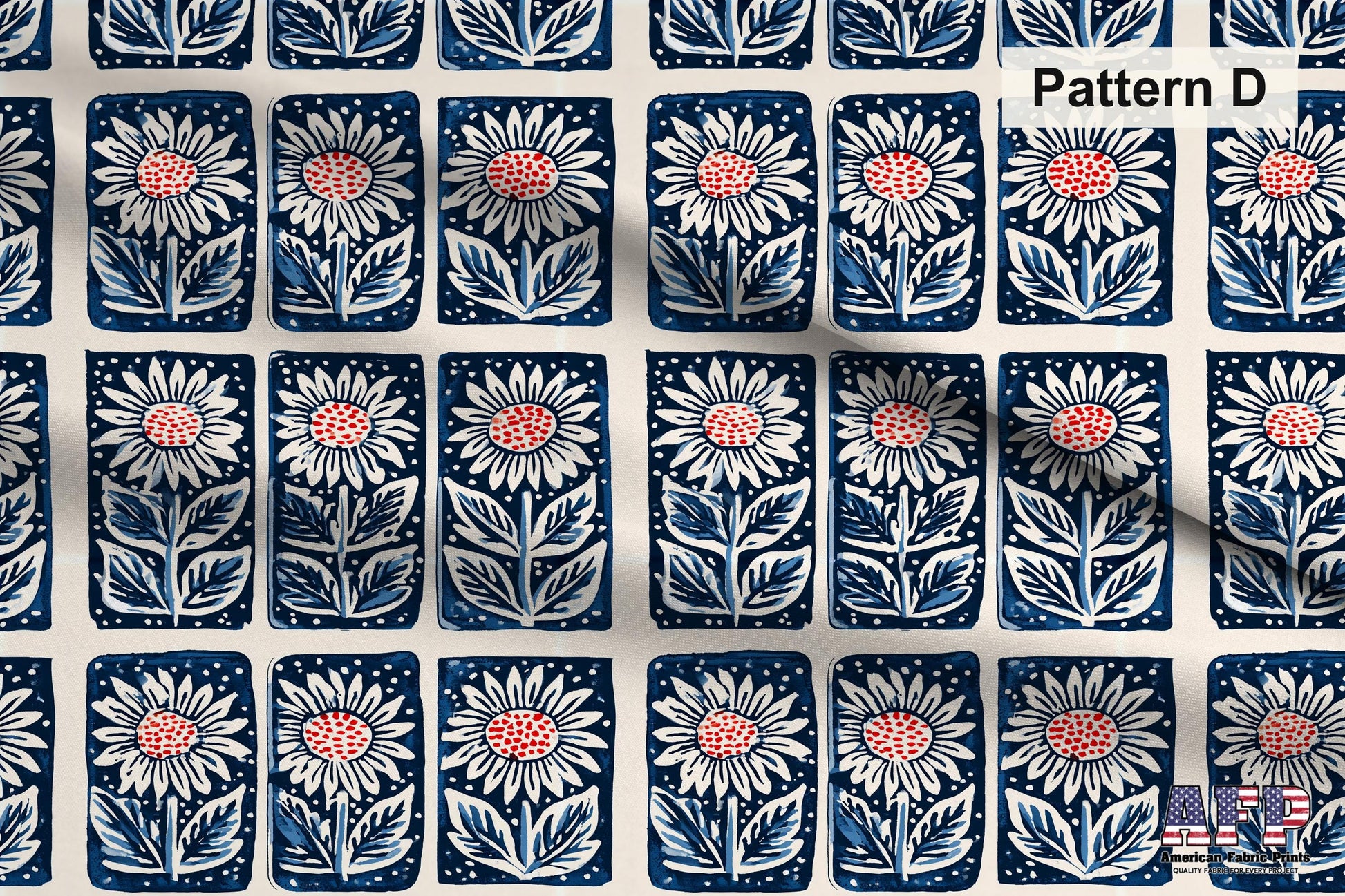 Blue Farmhouse Block Print Fabric Bundle Set - Shop now at American Fabric Prints
