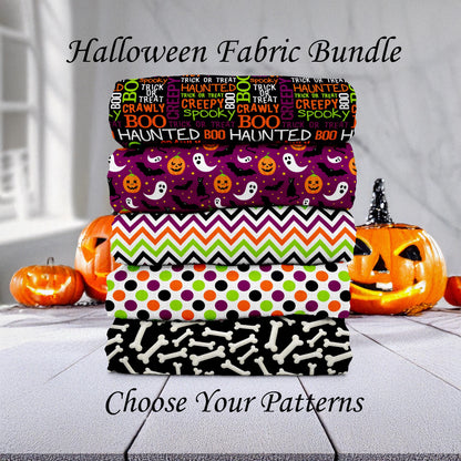 Halloween Quilt Fabric – Premium Cotton Quilt Fabric | Made in USA | Color Coordinated Prints