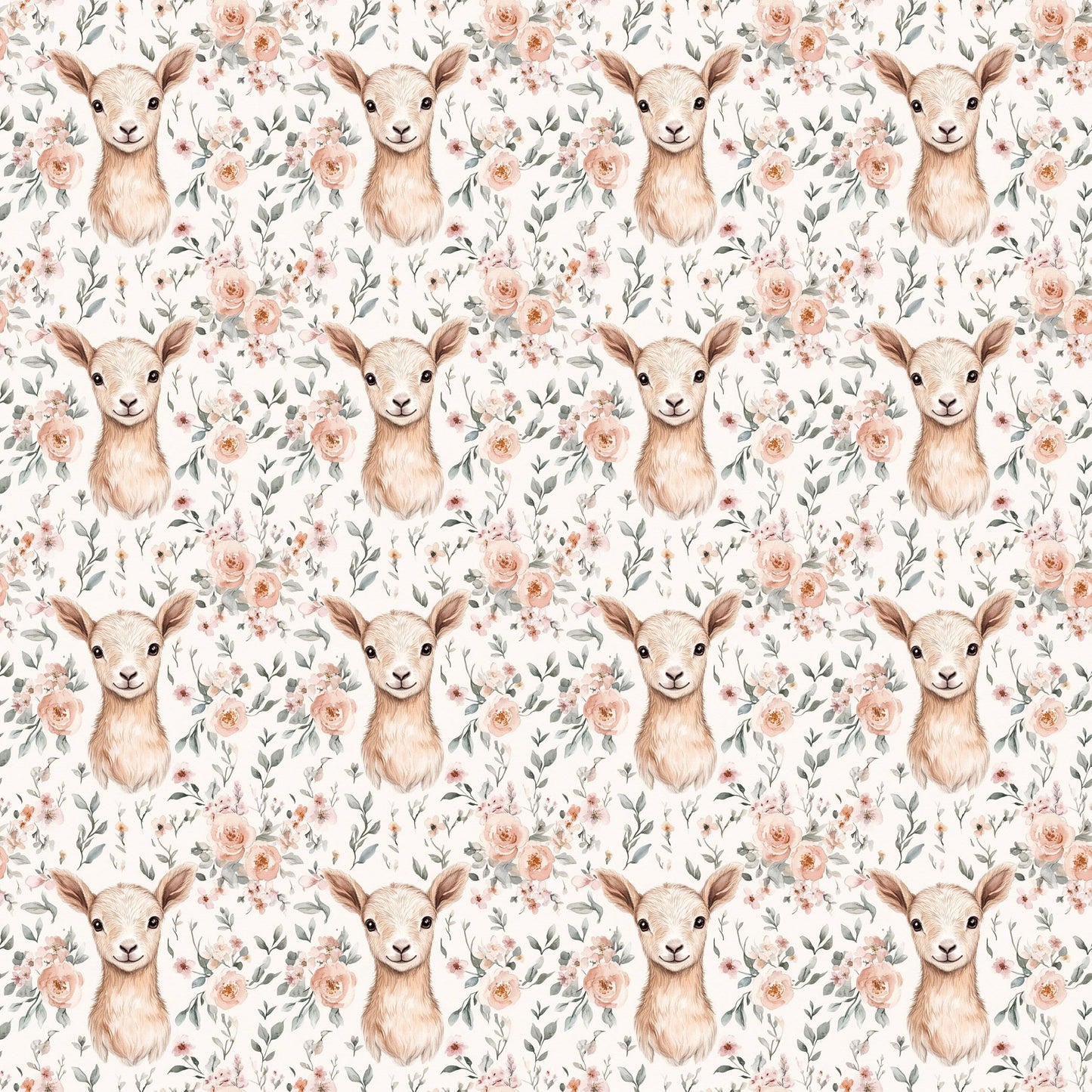 Floral Lamb Quilting Fabric | BOHO Theme | Made in the USA by American Fabric Prints