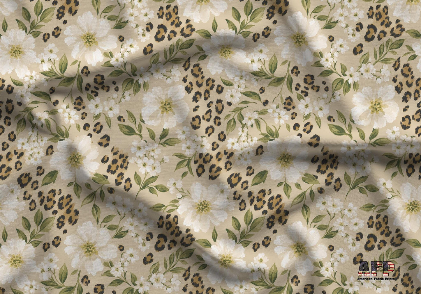 Leopard+Flowers Fabric - Shop now at American Fabric Prints