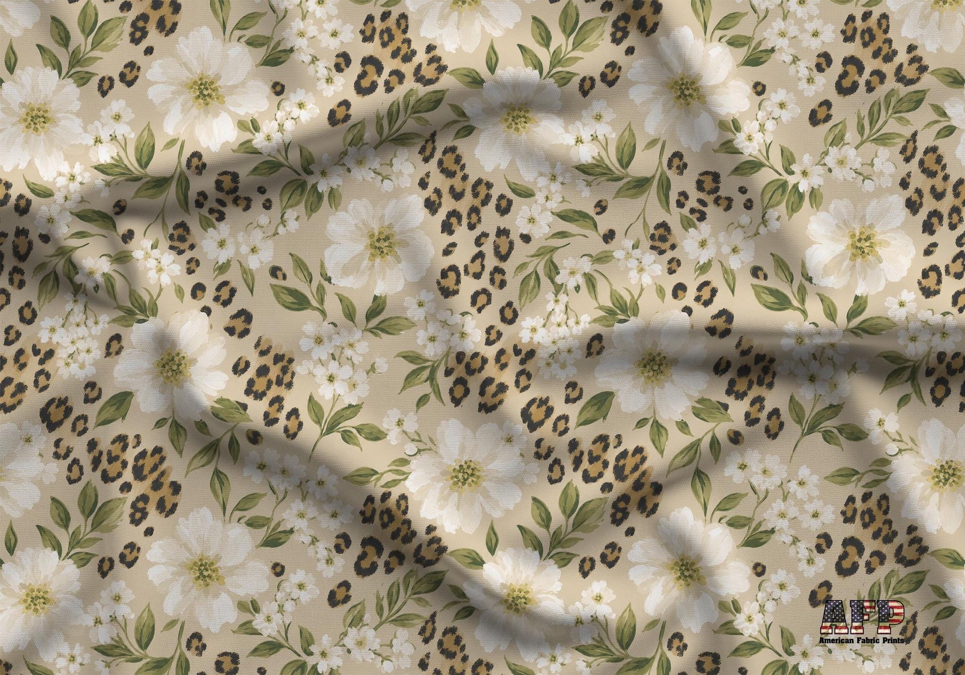 Leopard+Flowers Fabric - Shop now at American Fabric Prints
