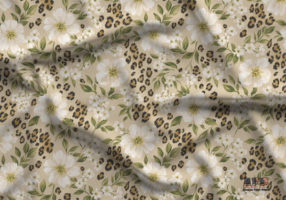 Leopard+Flowers Fabric - Shop now at American Fabric Prints