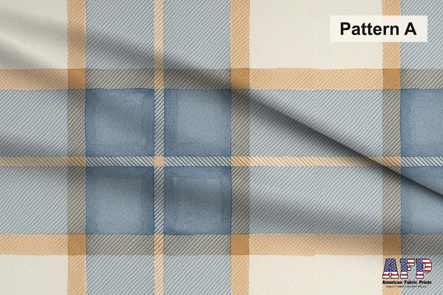 Blue and Beige Plaid Fabric Bundle Set - Shop now at American Fabric Prints