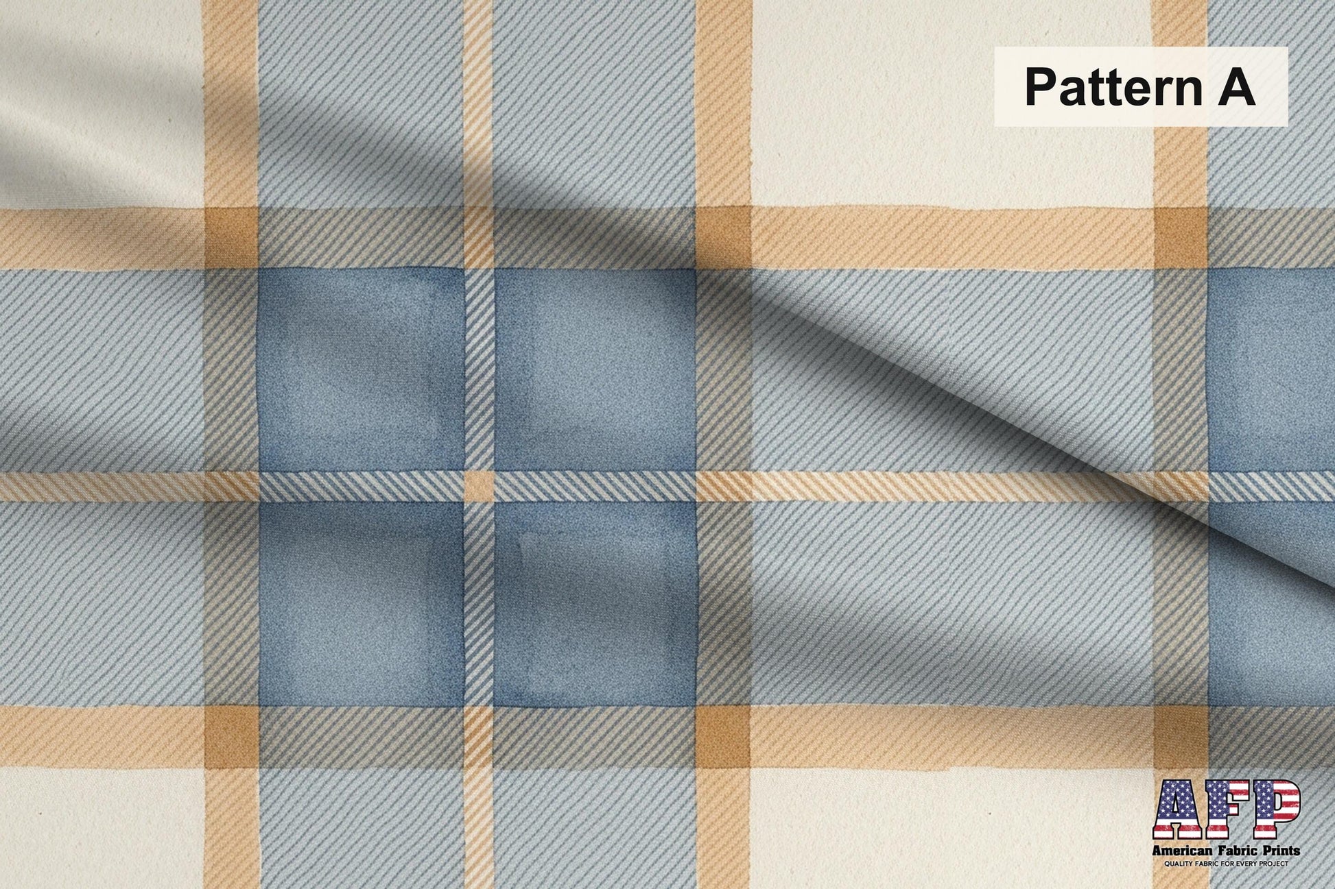 Blue and Beige Plaid Fabric Bundle Set - Shop now at American Fabric Prints