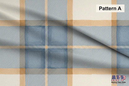 Blue and Beige Plaid Fabric Bundle Set - Shop now at American Fabric Prints