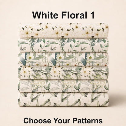 White Floral 1 Fabric Bundle Set - Shop now at American Fabric Prints