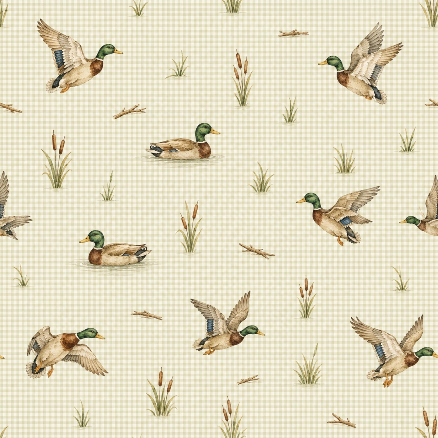 Plaid Mallard Fabric - Shop now at American Fabric Prints