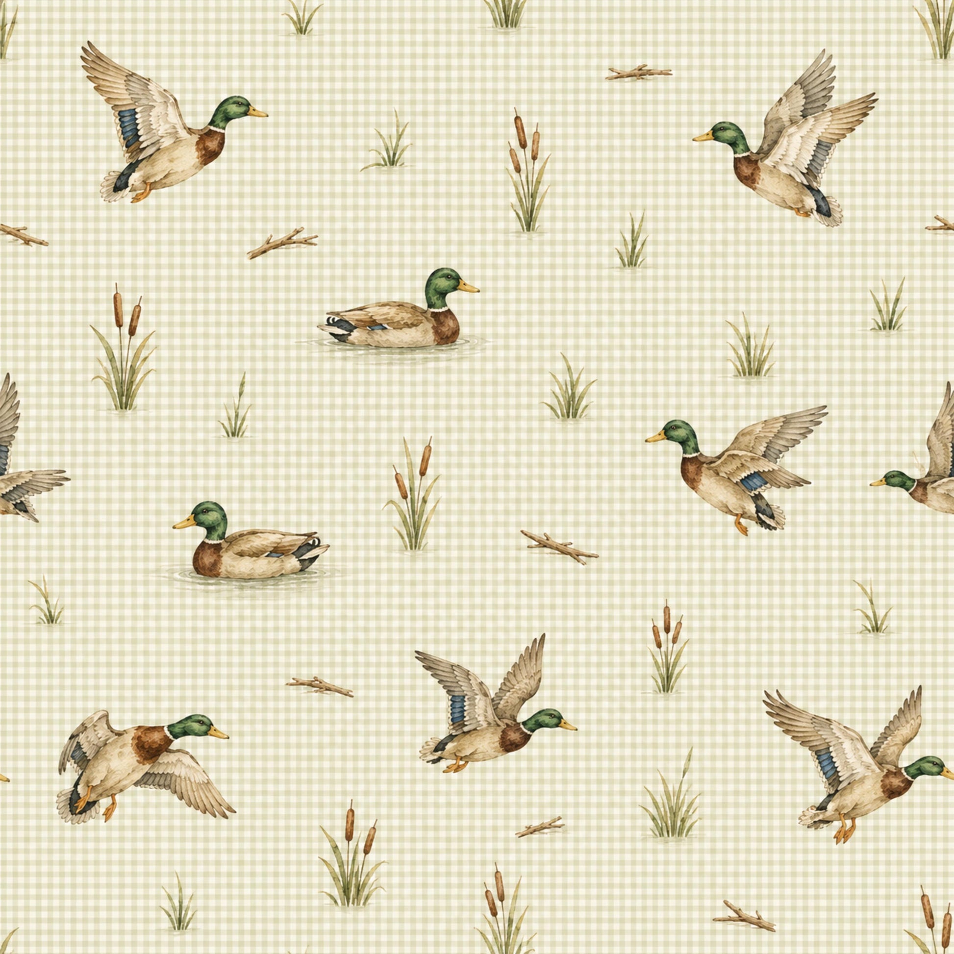 Plaid Mallard Fabric - Shop now at American Fabric Prints