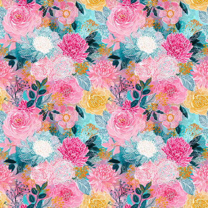 Boho Collage Floral Fabric - Shop now at American Fabric Prints