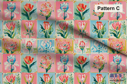 Preppy Tulips 2 Fabric Bundle Set - Shop now at American Fabric Prints