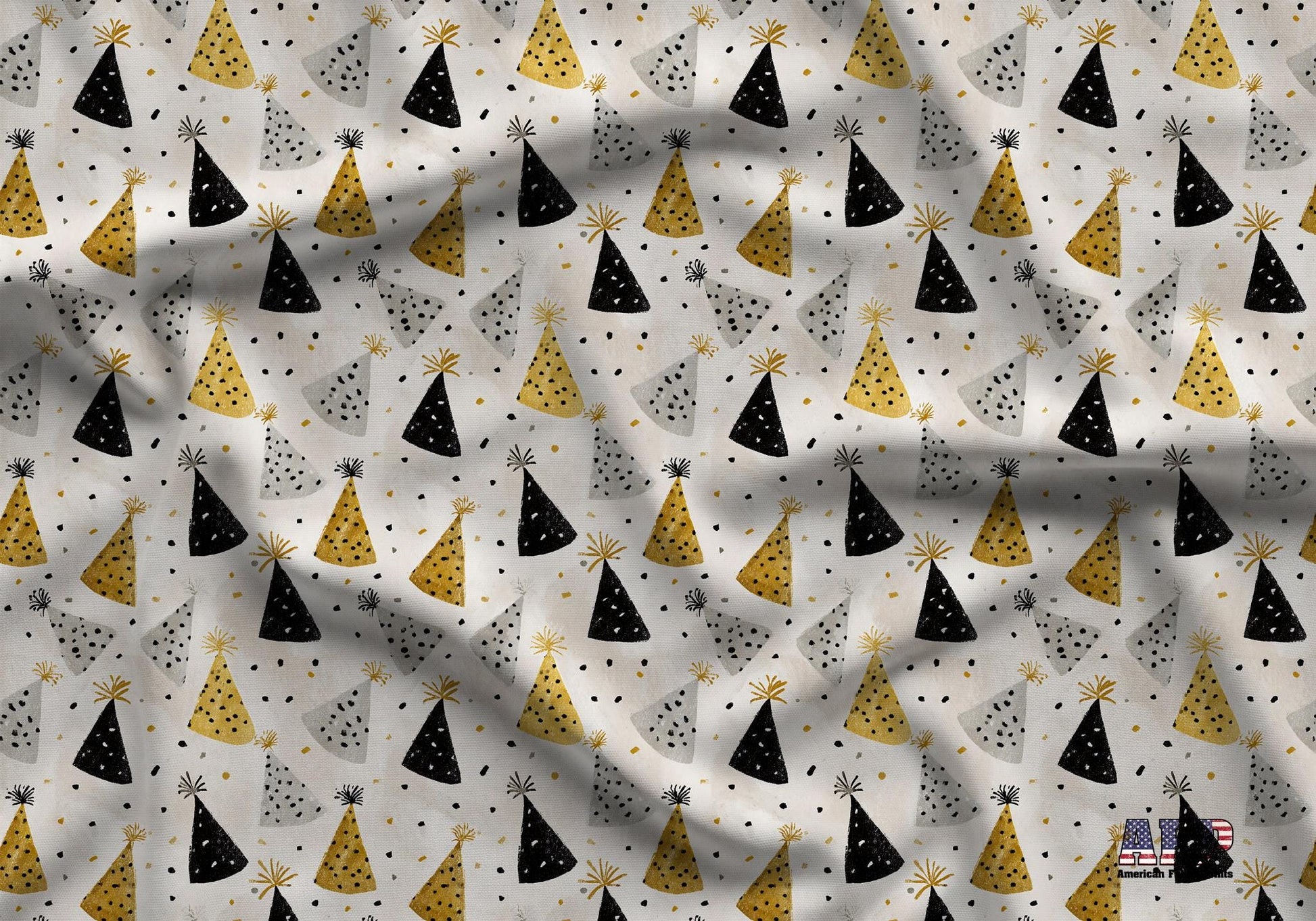 Vintage New Years Party Hats Fabric - Shop now at American Fabric Prints