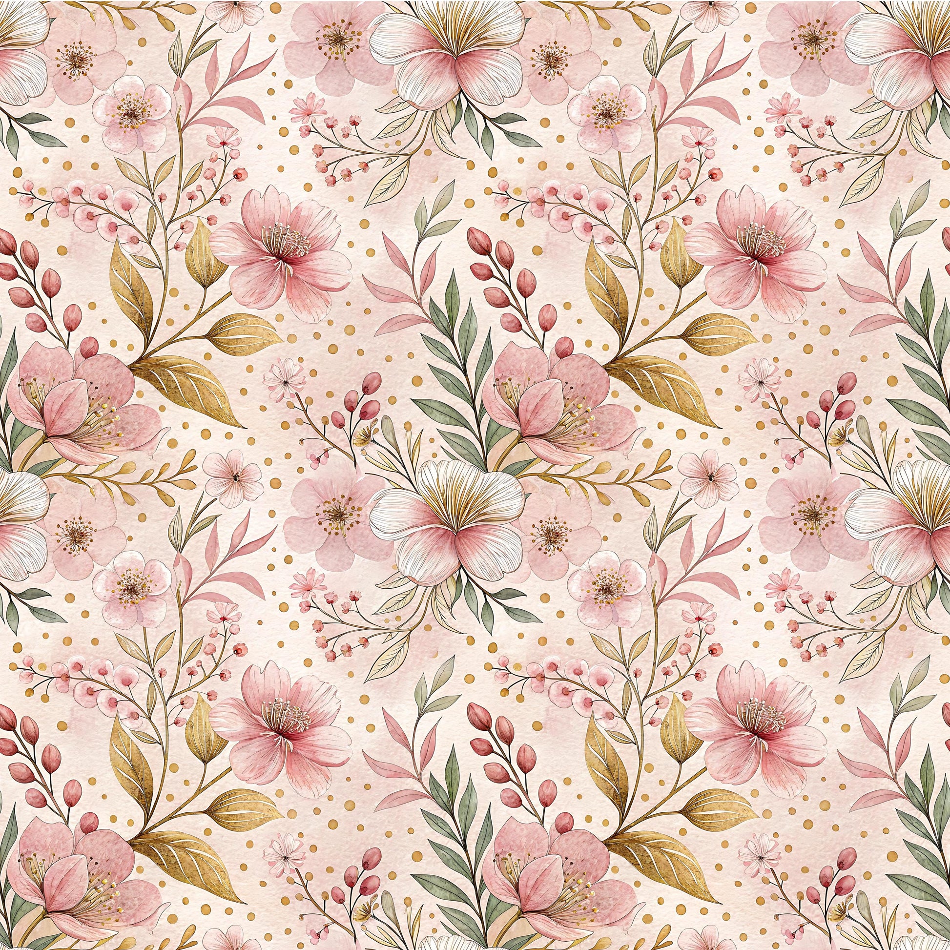 Pink+Gold Pastel Fabric - Shop now at American Fabric Prints
