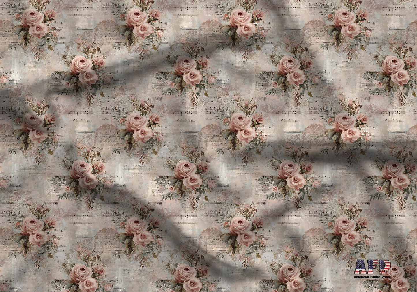 Victorian Shabby Chic Blooms Fabric - Shop now at American Fabric Prints