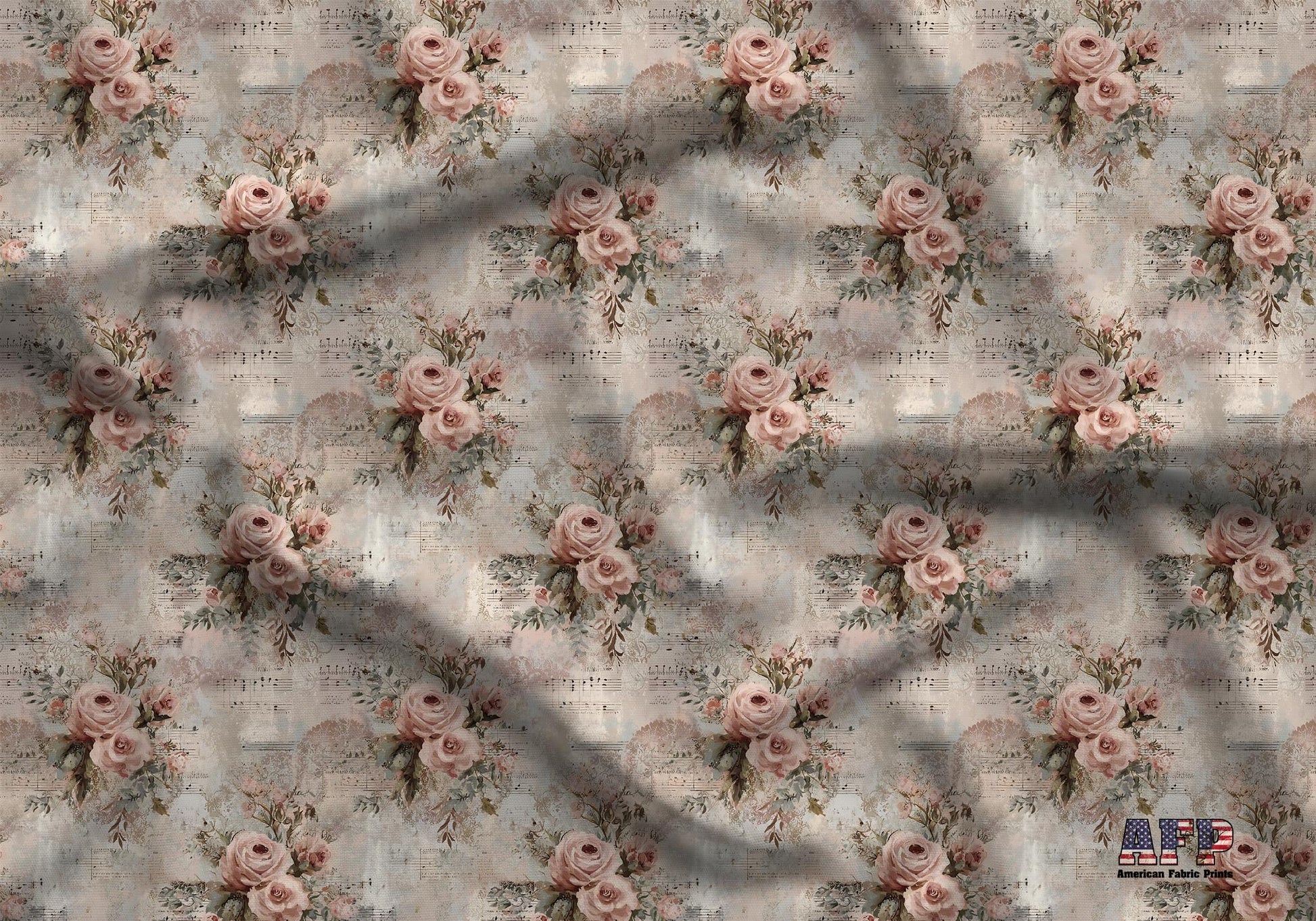 Victorian Shabby Chic Blooms Fabric - Shop now at American Fabric Prints