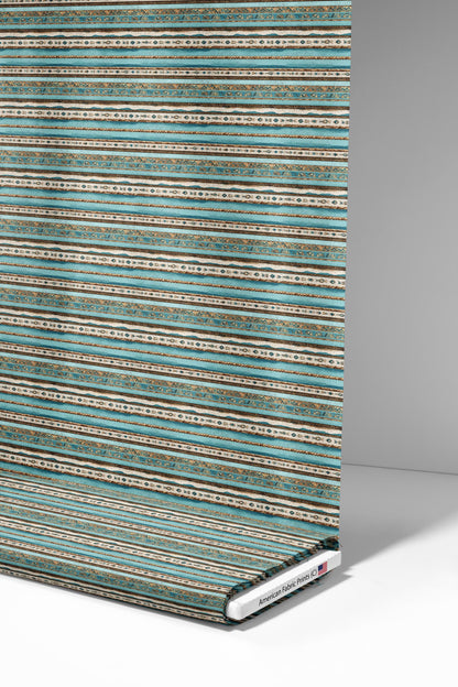 Aztec Southwest In Blue and Gold Fabric - Shop now at American Fabric Prints