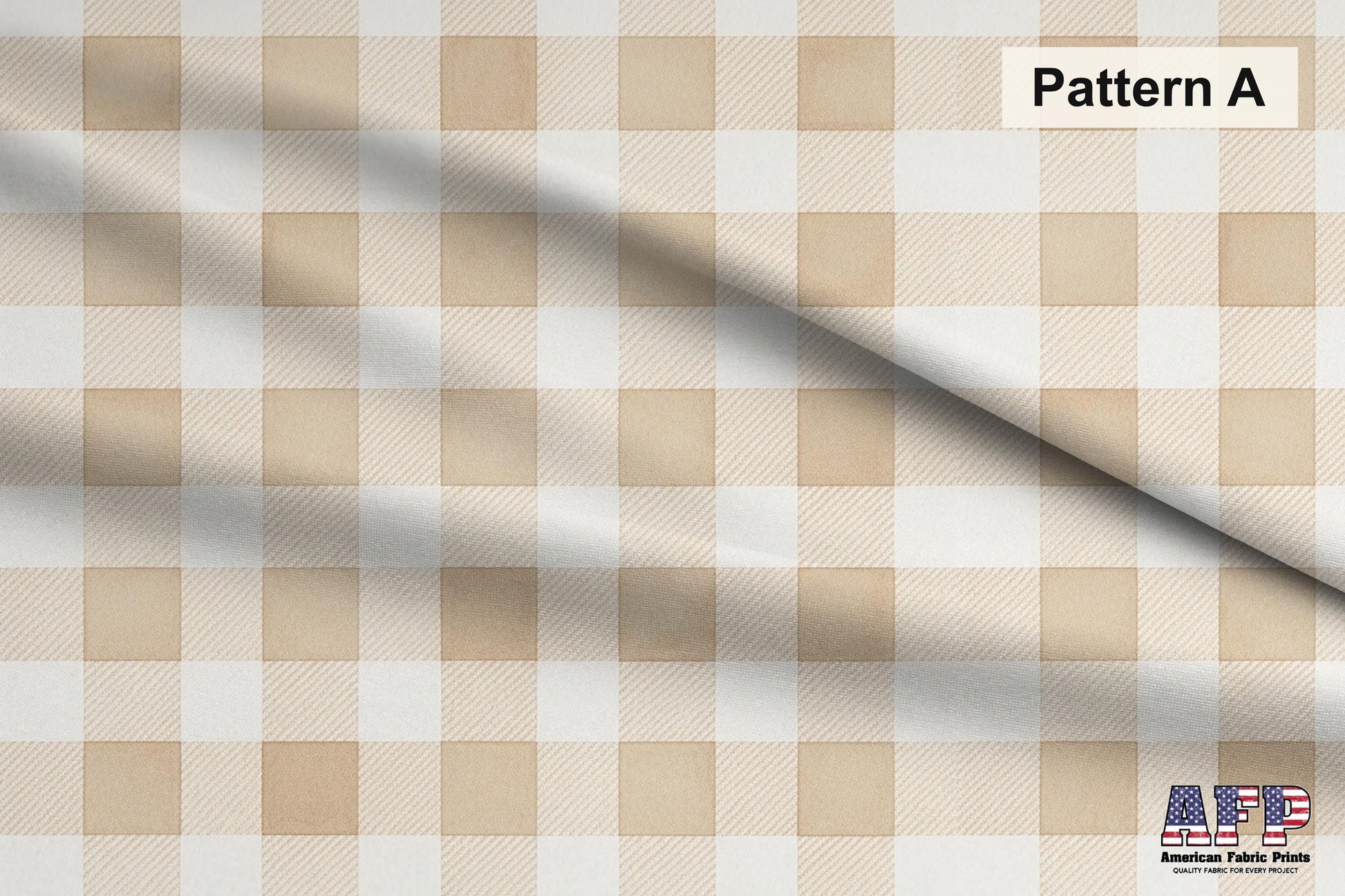 Beige Plaid 2 Fabric Bundle Set - Shop now at American Fabric Prints