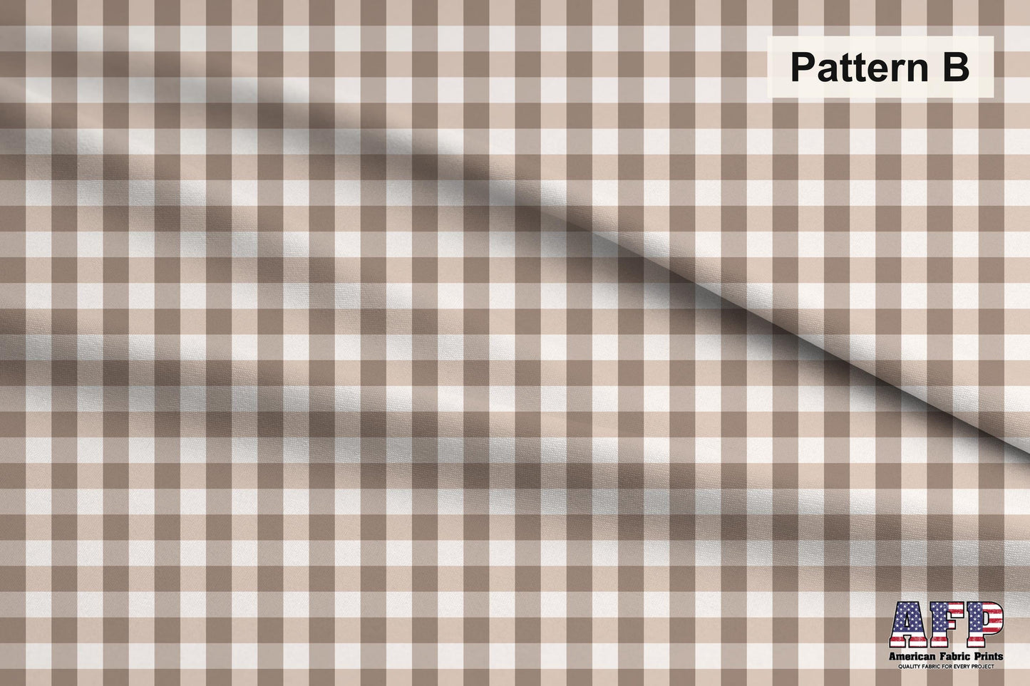 Neutral Gingham Fabrics. Pattern B. Shop now at American Fabric Prints.