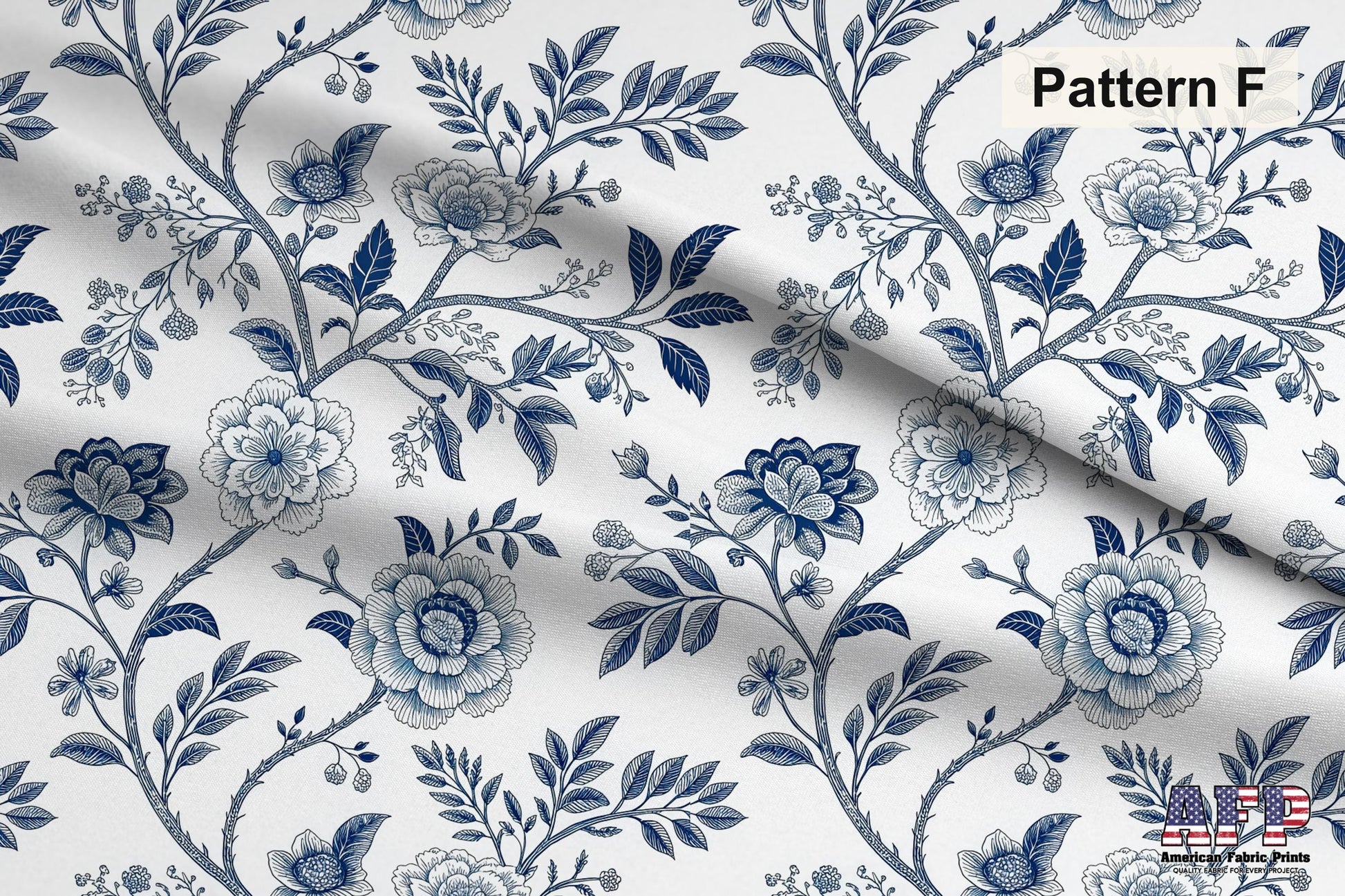 Blue Porcelain Garden Fabric Bundle Set - Shop now at American Fabric Prints