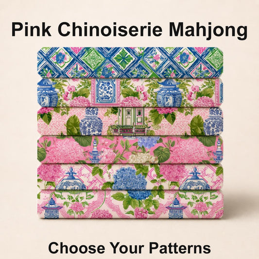 Pink Chinoiserie Mahjong Fabric Bundle Set - Shop now at American Fabric Prints