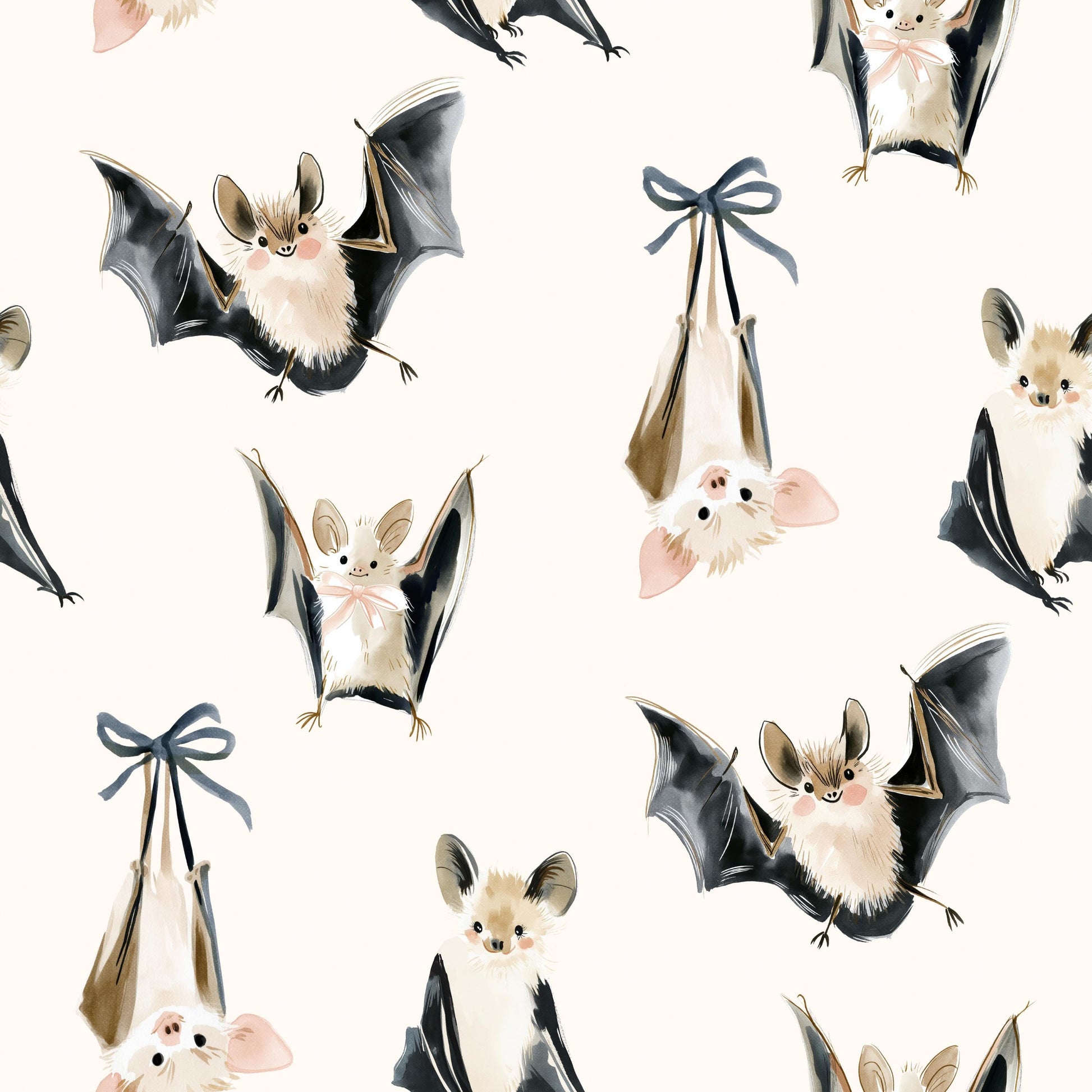 Watercolor Bats Fabric - Shop now at American Fabric Prints