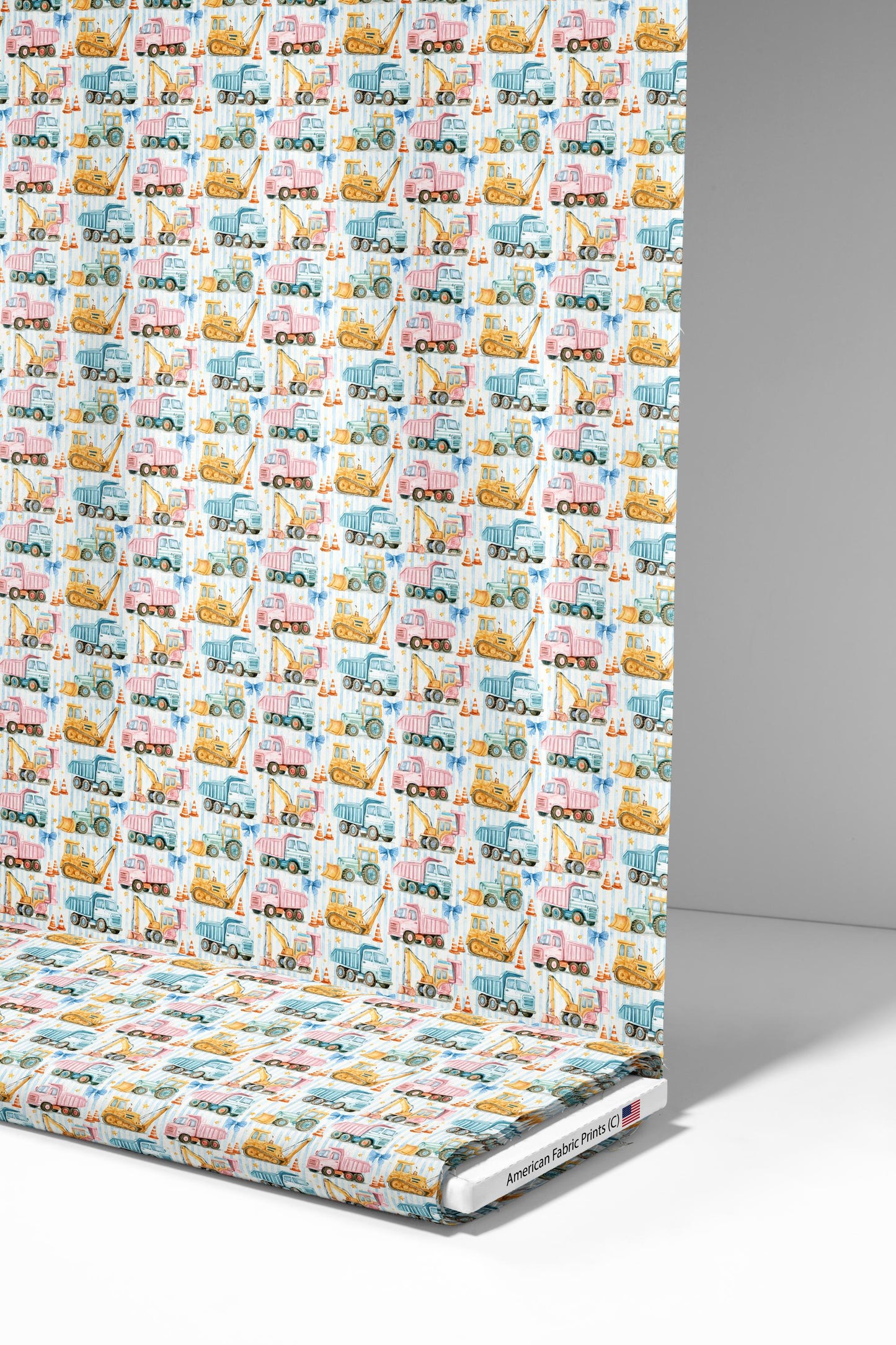 Preppy Construction Zone Fabric - Shop now at American Fabric Prints