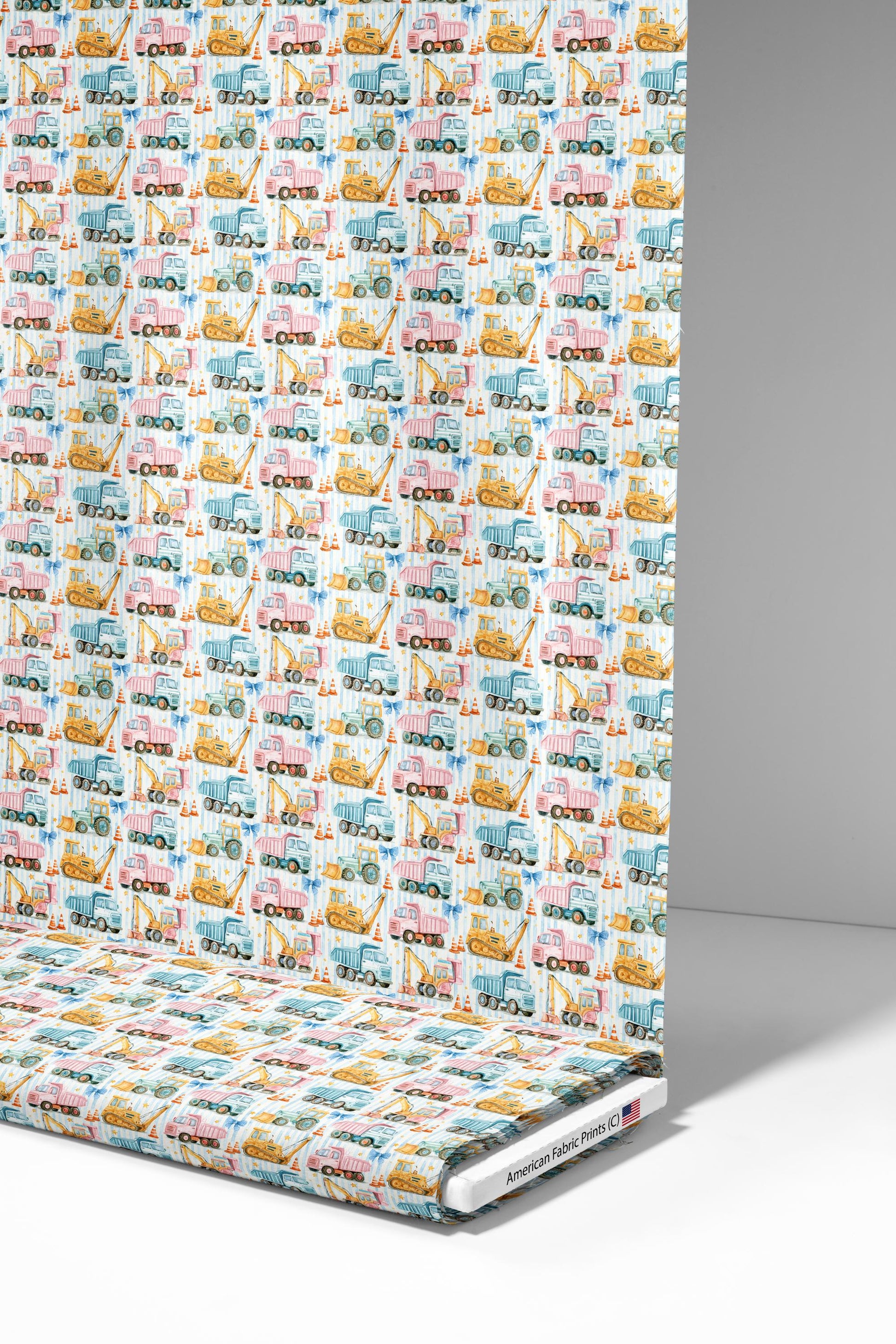 Preppy Construction Zone Fabric - Shop now at American Fabric Prints
