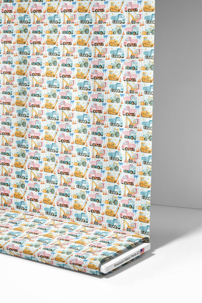 Preppy Construction Zone Fabric - Shop now at American Fabric Prints