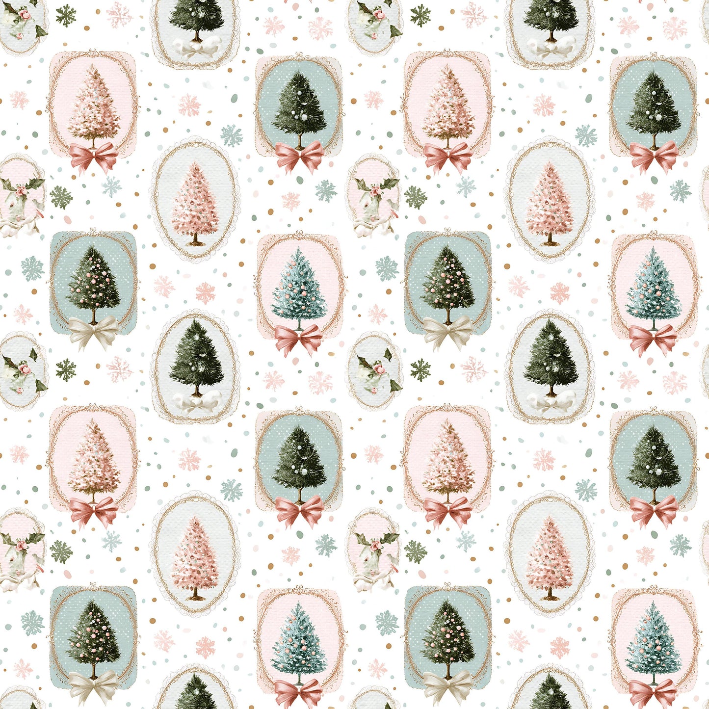 Coquette Christmas Frame 2 Fabric - Shop now at American Fabric Prints